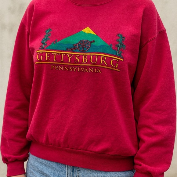 Vintage Gettysburg Pennsylvania Sweatshirt Made in USA 80s 90s Souvenir Crewneck - Picture 2 of 8